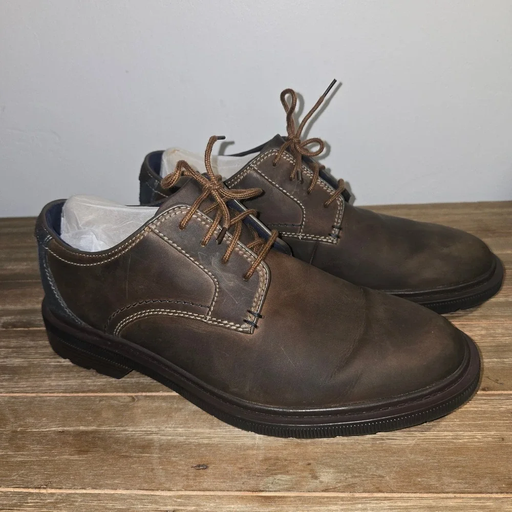 Clarks Collection Extreme Comfort Loafers Mens 11 Brown Leather Derby Oxfords